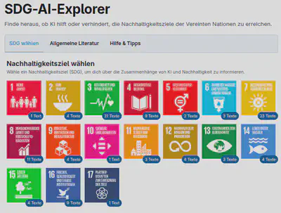 Screenshot des SDG-AI-Explorers