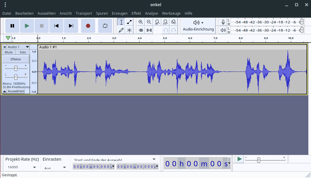 Screenshot aus Audacity