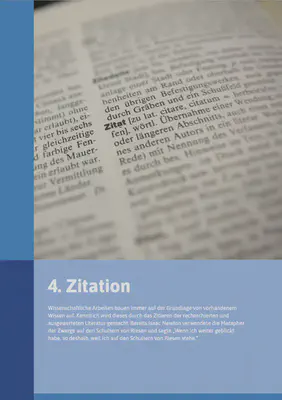 Zwischencover aus dem Buch zum Kapitel übers Zitieren